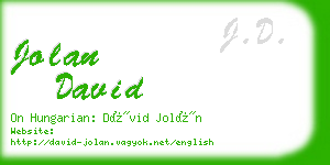 jolan david business card